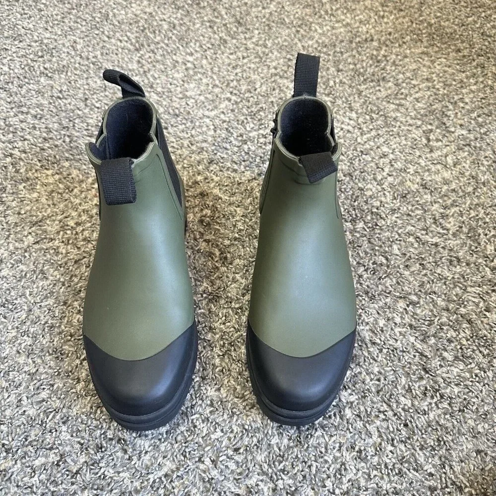 Everlane The Rain Boots Womens Rubber Chelsea Ankle Green Size 6